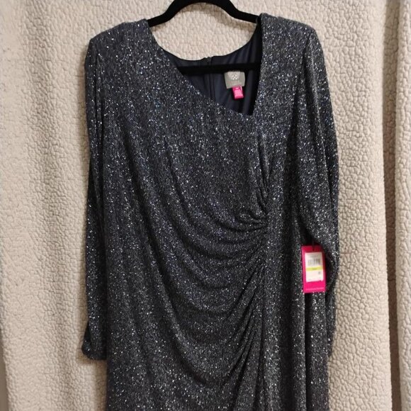 Vince Camuto Metallic Knit Long Sleeve Dress Size 18W  NWT - Picture 1 of 7